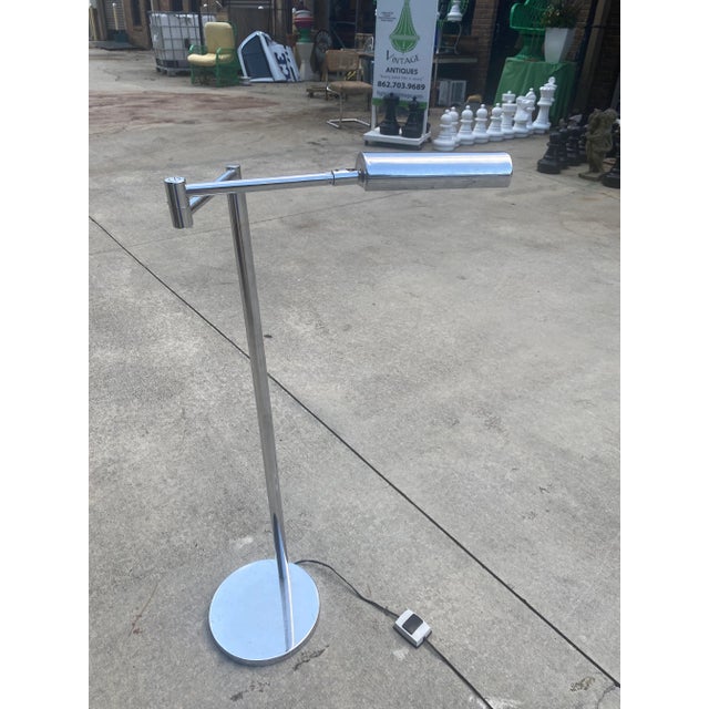 Metal 1970s Mid-Century Chrome Floor Swing Lamp For Sale - Image 7 of 7