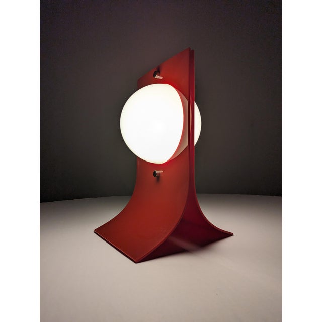 Plastic Red Acrylic Area Type Table Lamp attributed to Neal Small, 1960s For Sale - Image 7 of 10