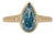 2Ct Blue Lab Diamond Ring With Natural Diamond Accents: Solid 14k Gold, 11x6mm, Size 6.75 For Sale