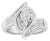 14K White Gold 1 1/4 Cttw Pie, Baguette and Princess cut Diamond Marquise Shape Engagement Cocktail Ring (H-I Color, SI2-I1 Clarity) For Sale