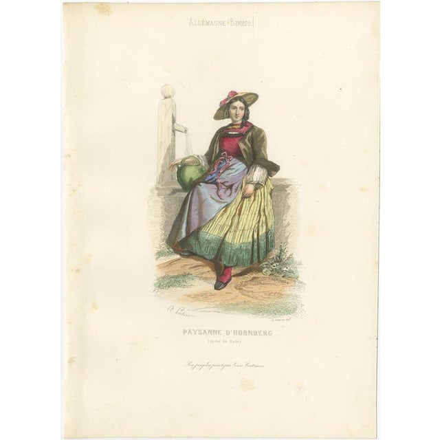 German and Bavarian Folk Costume, 1850, Engraving For Sale - Image 6 of 9