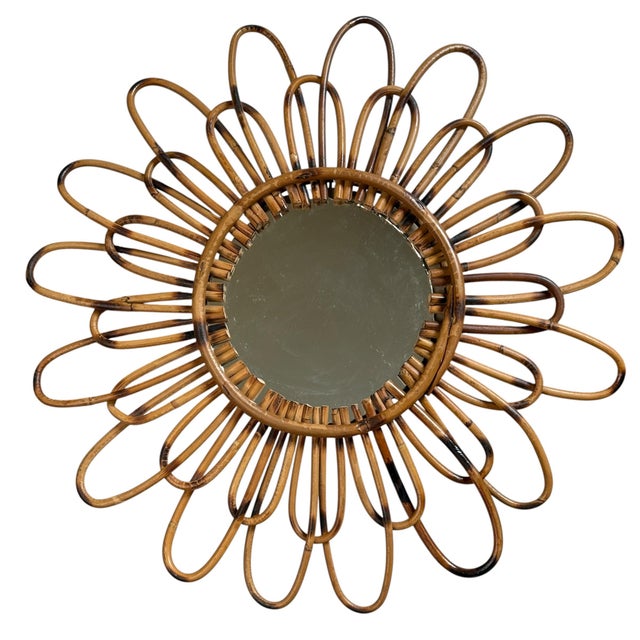 Vintage Rattan Sun Mirror, 1950s For Sale - Image 12 of 12