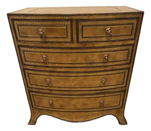 Embossed Leather Clad Small Chest of Drawers by Maitland Smith