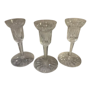 Vintage Mid 20th Century Waterford Crystal Candelstick Holders- Set of 3