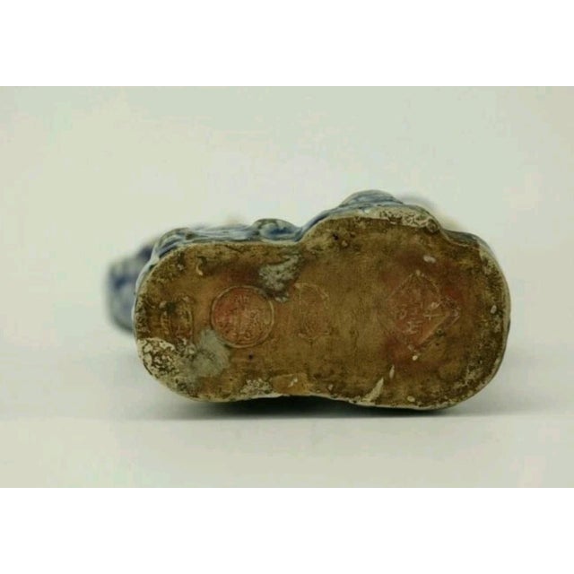 Blue and White Genuine Period Ming Dynasty Period Signed- 11 Inch- Ming Dynasty (1368–1644) For Sale - Image 4 of 4