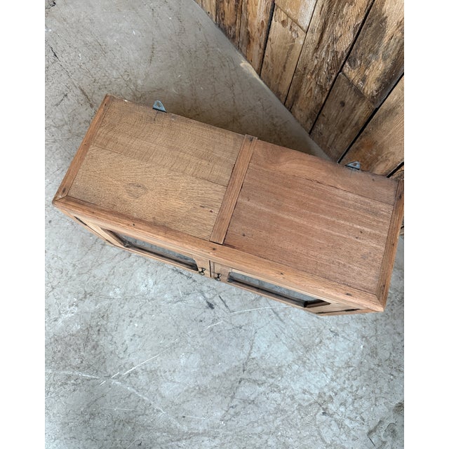 Small Wall-Mounted Walnut Display Case, 1940s For Sale - Image 10 of 13