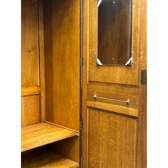 Solid Oak Custom Built Armoire c.1910. Arts & Crafts. For Sale - Image 16 of 16