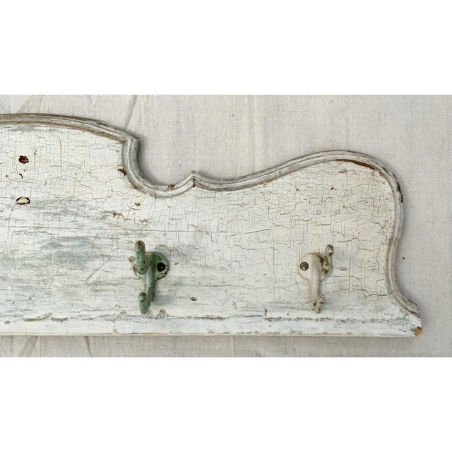 1940s Whitewashed Coat Rack With Cast Iron Hooks Chairish