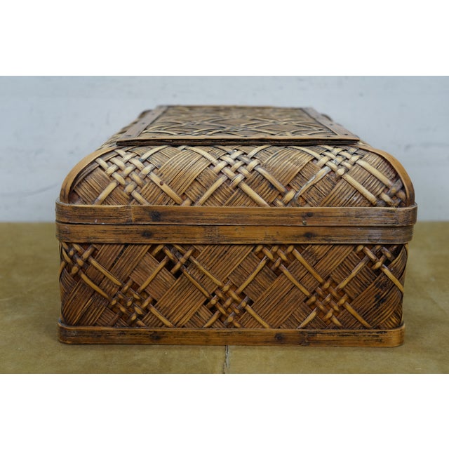 Late 20th Century 3 Japanese Woven Wicker Rattan Yanagigori Graduated Nesting Boxes 20" For Sale - Image 11 of 13