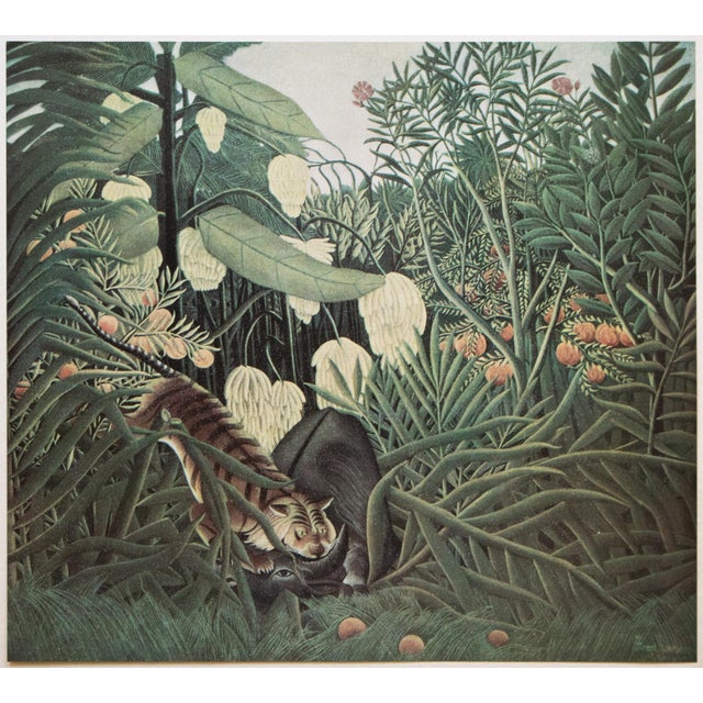 Paper 1951 After Henri Rousseau Original "Fight Between a Tiger and a Buffalo" Photogravure For Sale - Image 7 of 8