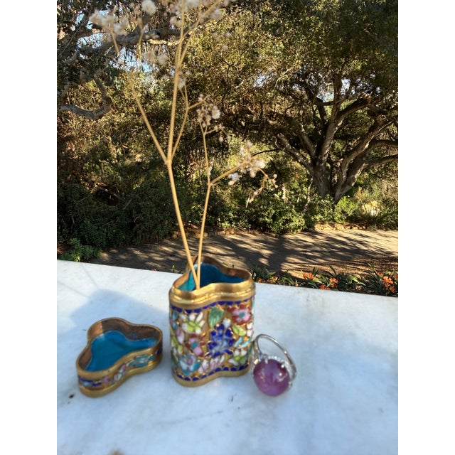 Vintage Chinese Cloisonné Enamel Box For Sale - Image 13 of 15