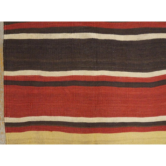 Early 20th Century 1900s Multicolor Stripe Kilim Antique n.w. Persian Flat-Weave Rug 6' X 10'8" Wool Carpet For Sale - Image 5 of 6