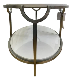 Bernhardt Morello Faux Marble & Steel Side Table