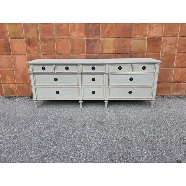 Gustavian Style Unique 11 Drawer Dresser For Sale - Image 4 of 10