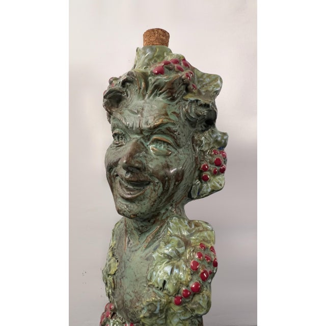 Mid 20th Century Italian Luxardo Bacchus Figural Ceramic Decanter Sculpture For Sale - Image 12 of 13