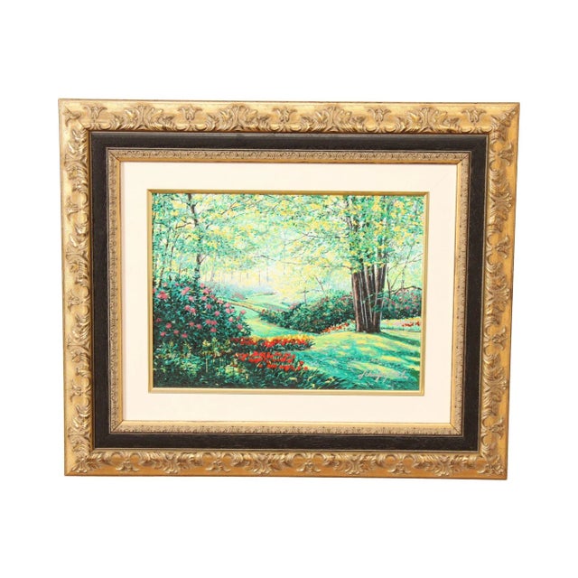 Early 21st Century Schaefer Miles 'Keukenhof Vista' Embellished Canvas Print, Custom Framed For Sale - Image 13 of 13