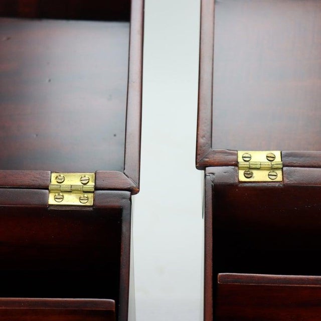 Pair of English Style Mahogany Knife Boxes With Inlaid Patera 20thC For Sale - Image 6 of 13