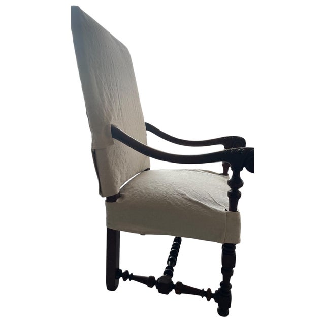 French Louis XIV Lounge Chairs in Walnut, Set of 2 For Sale - Image 3 of 9