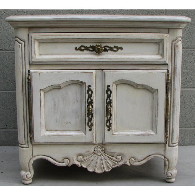 Shabby Chic White Nightstand, Chairish
