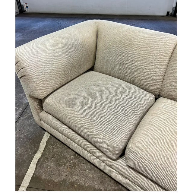 Vintage Mid Century Modern Milo Baughman Style Chrome Base 3 Piece Sectional Sofa For Sale In Boston - Image 6 of 7