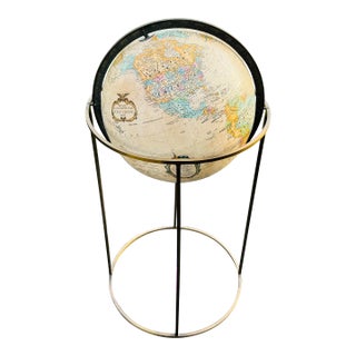 Vintage 1970s Replogle Articulating Globe on Metal Stand For Sale