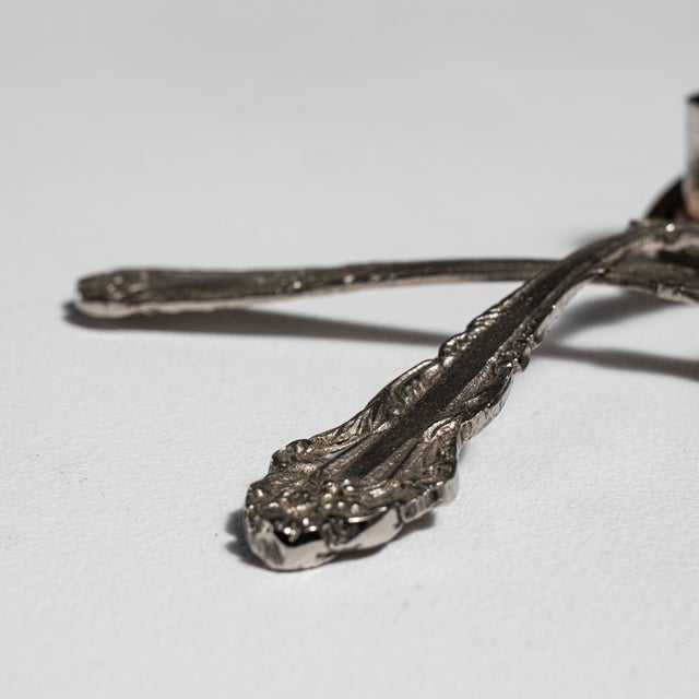 Black Early 20th Century France Black Silver Candlestick For Sale - Image 8 of 16