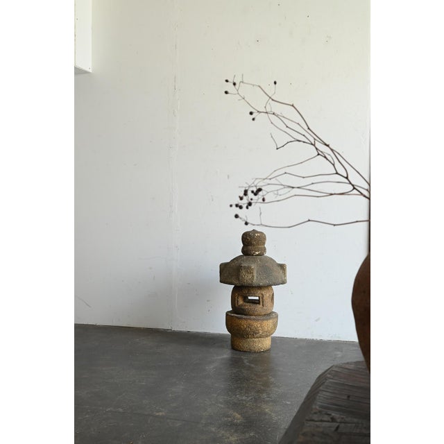 Japanese Antique Japanese Granite Stone Lantern / Taisho-Showa Era / Garden Ornament For Sale - Image 3 of 17