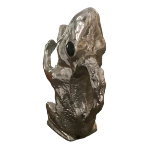 1970’s Arthur Court Aluminum Jade Eyes Frog Pitcher