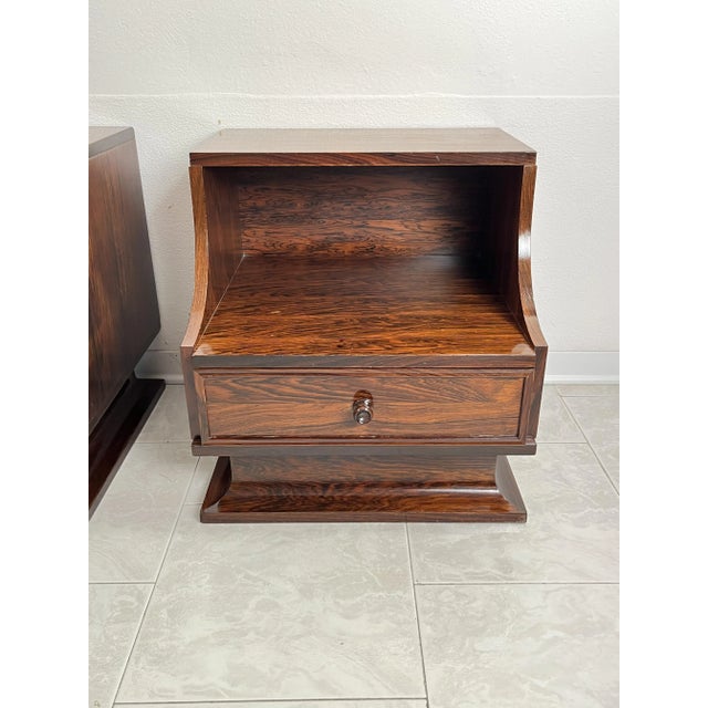 Brown Vintage Italian Bedside Tables, 1970s, Set of 2 For Sale - Image 8 of 13