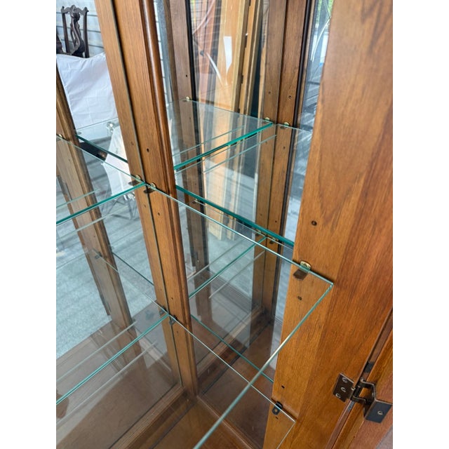 Late 20th Century Thomasville Burled Walnut China Cabinet For Sale - Image 12 of 17