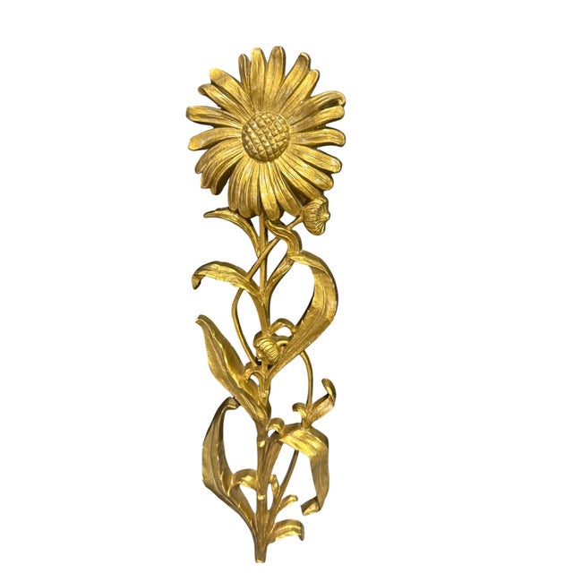 Mid-Century Modern Vintage Syroco Hollywood Regency Gold Floral Wall Hangings – Pair For Sale - Image 3 of 10