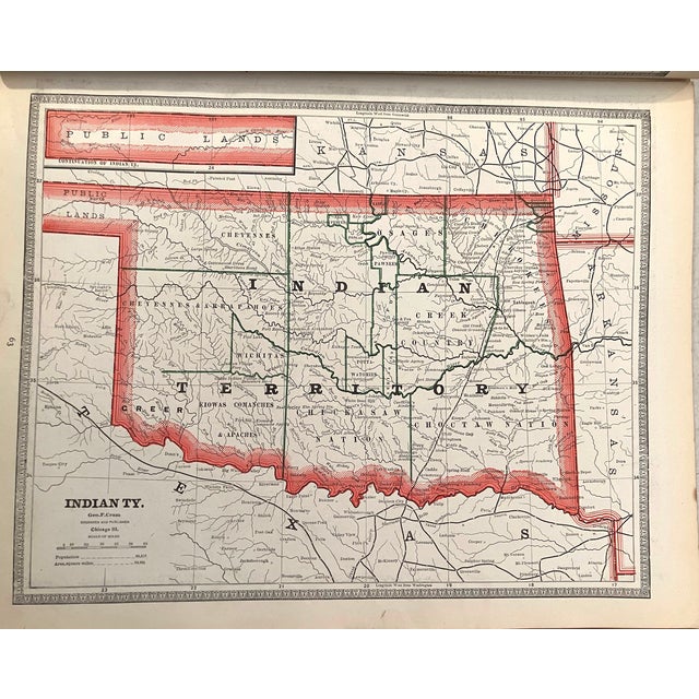 This is a very nice double page map of Texas with the Panhandle in the inset. Title: Texas [verso] Indian Ty. [verso]...