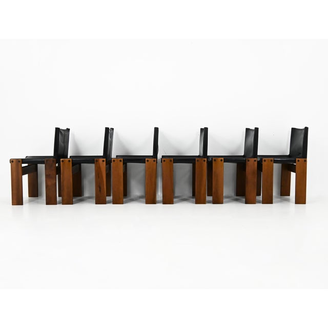 Monk Dining Chairs by Afra and Tobia Scarpa for Molteni, 1970s, Set of 6 For Sale - Image 6 of 13