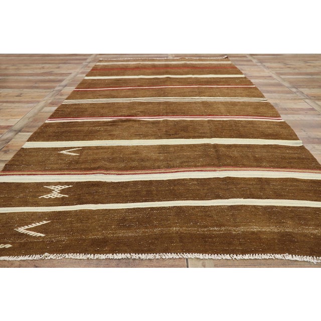 Vintage Turkish Striped Kilim Rug, 06'01 X 12'03 For Sale - Image 9 of 11