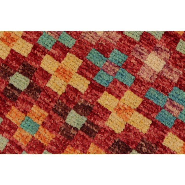 1990s Modern Balochi Red/Blue Wool Rug - 3'3''x5'0'' For Sale - Image 5 of 11