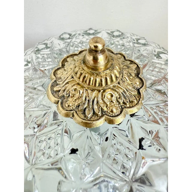 1960s Vintage Ceiling Light in Brass and Cut Glass, 1960s For Sale - Image 5 of 11