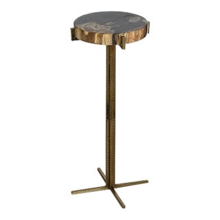 Florenza Petrified Wood Cocktail Table, Round For Sale