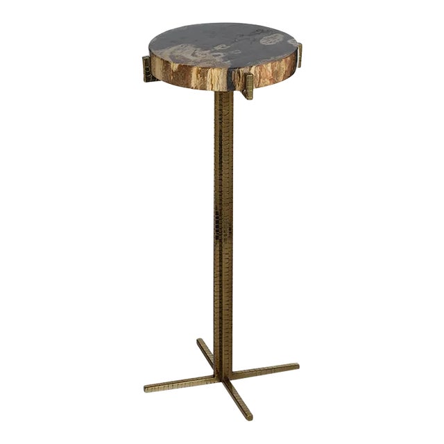 Florenza Petrified Wood Cocktail Table, Round For Sale