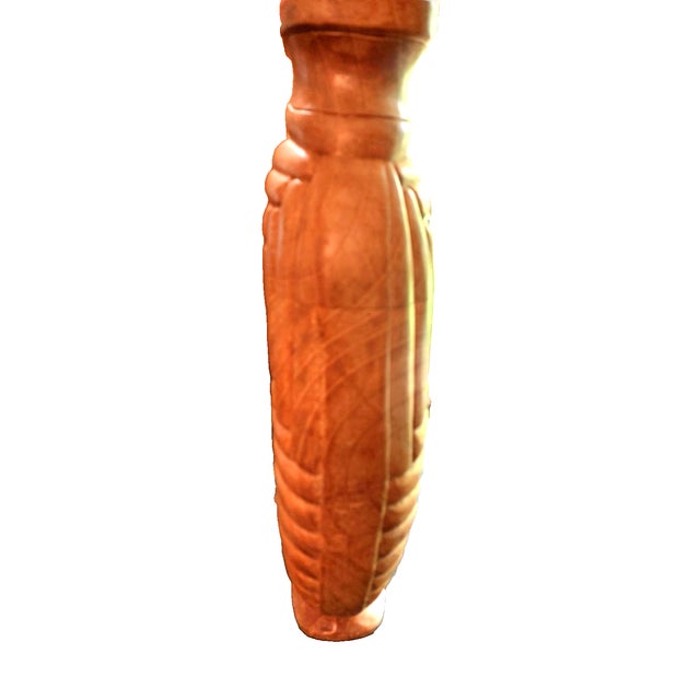 Mid 20th Century MCM Large Hand-Carved Asymmetrical Wood Art Vase / Sculpture Statement Piece For Sale - Image 5 of 6