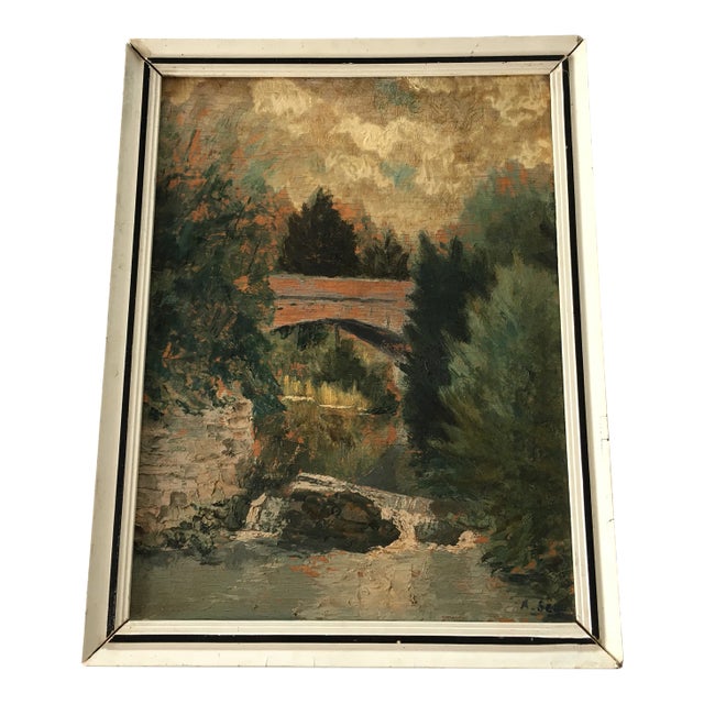 Oil Painting on Wood, Landscape, A. Sega For Sale