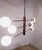 Mid-Century Brass Chandelier with 6 Opaline Spheres, Italy, 1960s For Sale - Image 6 of 14