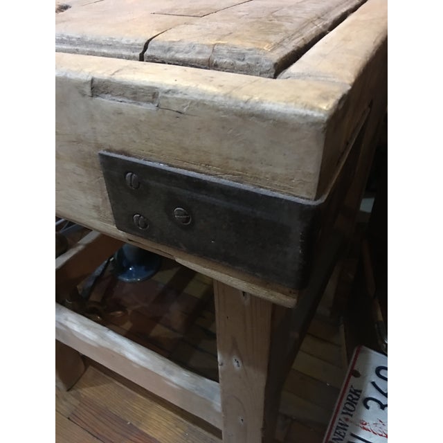 Old English Wood Butcher Block on Stand Chairish