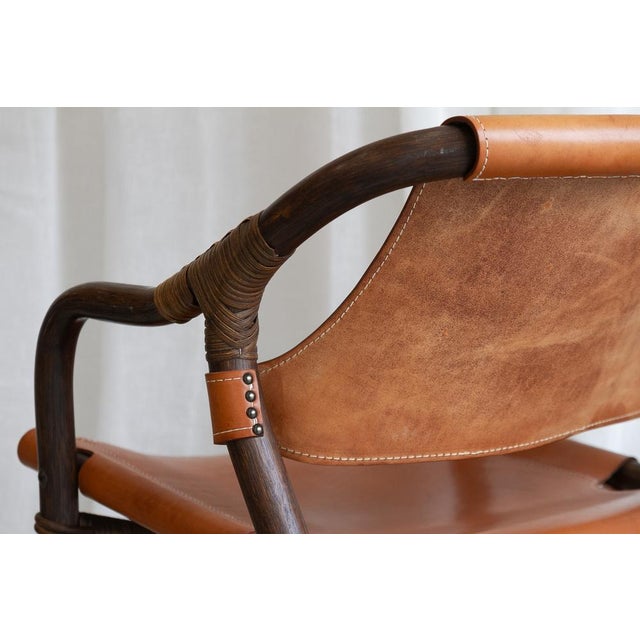 Modern Danish Bamboo and Leather Lounge Chairs & Table by Horsnæs, 1960s, Set of 3 For Sale - Image 13 of 18