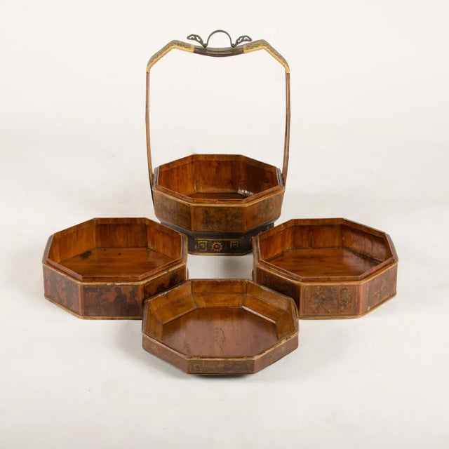 Chinese 19th Century Chinese Wedding/Picnic Baskets - a Pair For Sale - Image 3 of 12