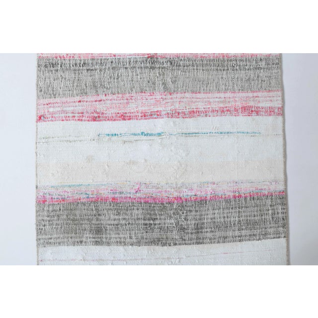 Beige Vintage Turkish Hand-Knotted Wool Cotton Beige Kilim Runner For Sale - Image 8 of 11