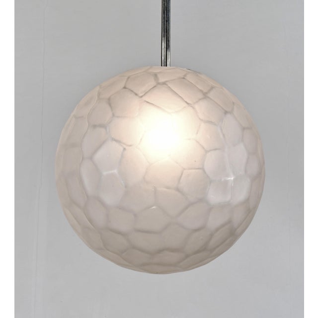 Art Deco A Very Large French Art Deco Chandelier Pendant Light by Genet Et Michon - 1920s France For Sale - Image 3 of 10