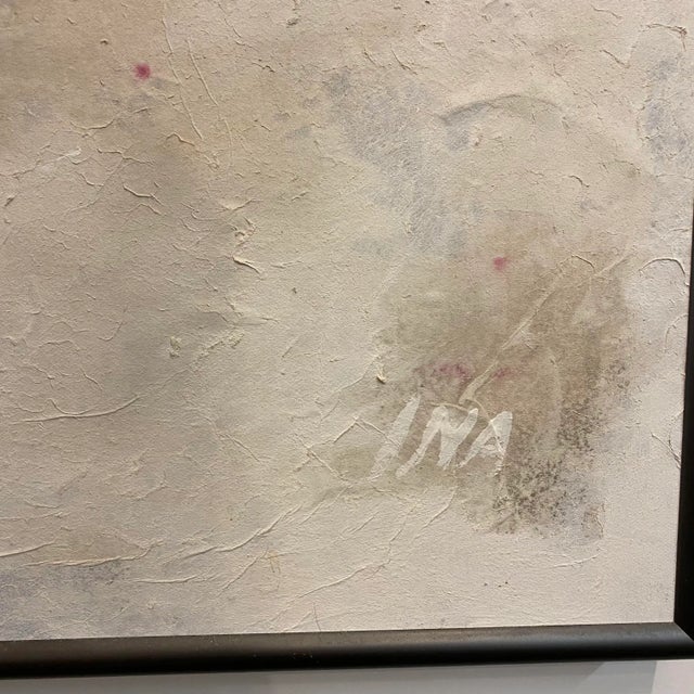 Late 20th Century Postmodern Mountain Landscape Mixed-Media Painting by Ina Takashima, Framed For Sale - Image 4 of 11