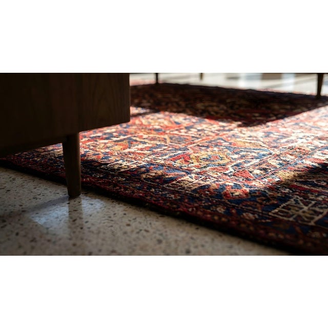 Splendid Ruby Red Color With Intricate Symmetrical Pattern Antique Turkman Tekke Rug For Sale - Image 18 of 18