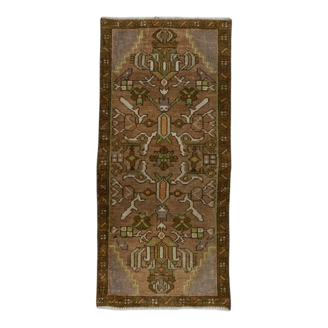 Turkish Mini Rug Oriental Hand Knotted Vintage Rug 1'7" x 3'6" #20644 For Sale