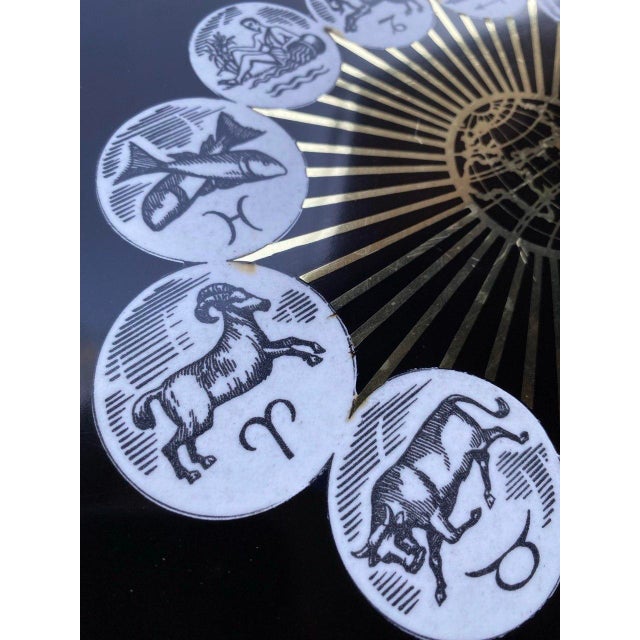 Zodiac & Globe Tray Vintage Couroc of Monterey | Astrological Celestial Design | California Modern For Sale - Image 4 of 14